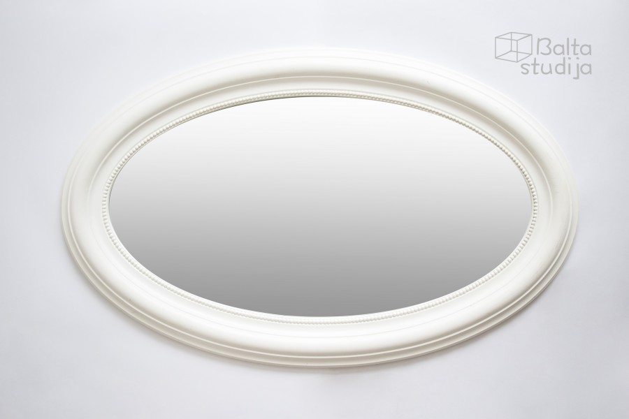 Didelis baltas ovalus veidrodis (Vd-1)
