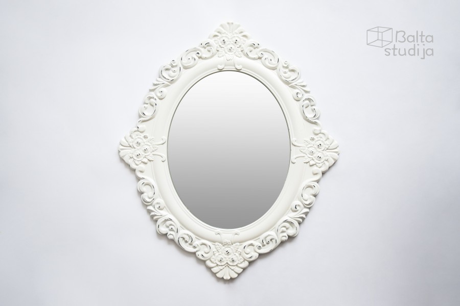 Baltas veidrodis su raižiniais (Vd-4)