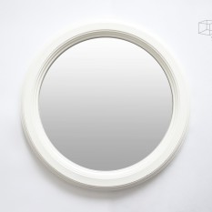 Apvalus vidutinio dydžio baltas veidrodis (Vd-5)