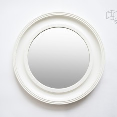 Baltas apvalus mažas veidrodis (Vd-6)