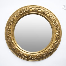Aukso spalvos apvalus veidrodis su raižiniais (Vd-8)