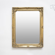 Aukso spalvos stačiakampis veidrodis su raižiniais (Vd-12)