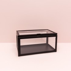 Stiklinė dėžutė juodu krašteliu  (Dž - 3)