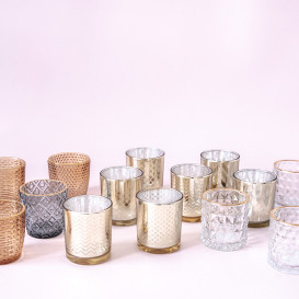 Įvairaus stiklo žvakidės - vazelės (Ž - 65)