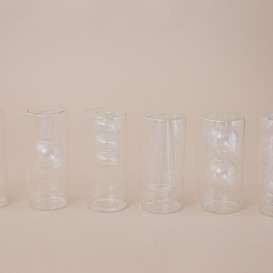 Sferinės skaidraus stiklo vazelės (Vv- 24)