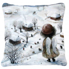 Pagalvės užvalkalas „Snigo žiemos sode“